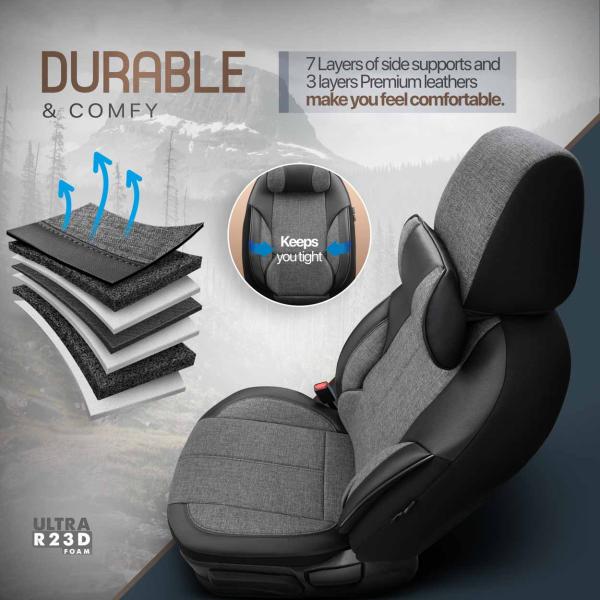Auto Sitzbezug Set Universal Vorne und Hinten Komfortabel Komplett Set